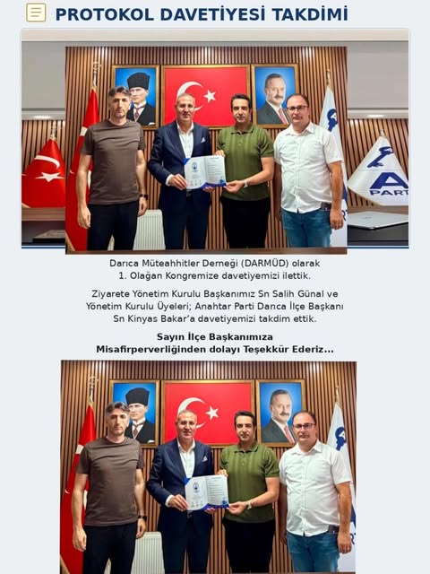 26 Ağustos 2026, Anahtar Parti ilçe başkanına davetiye
