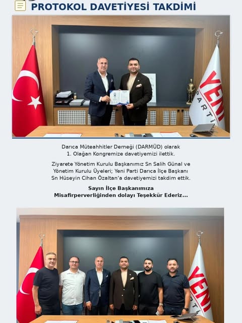 26 Ağustos 2026, Yeni Parti ilçe başkanına davetiye