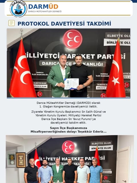 26 Ağustos 2026, MHP ilçe başkanına davetiye